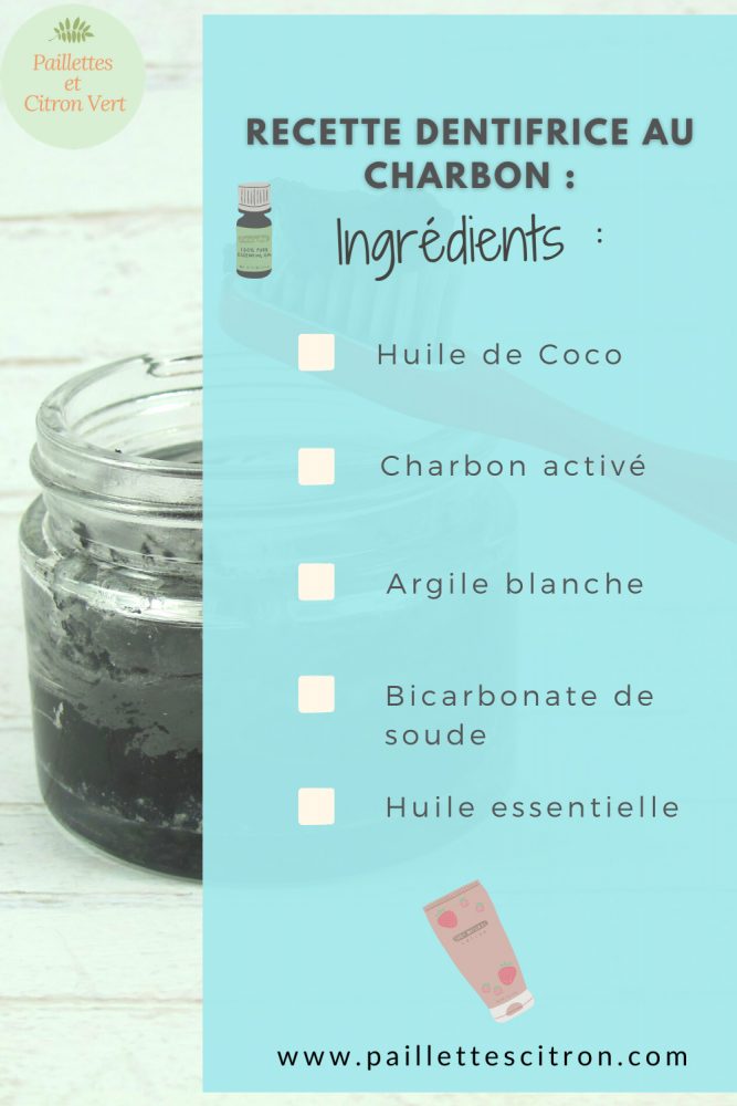 Recette dentifrice au charbon