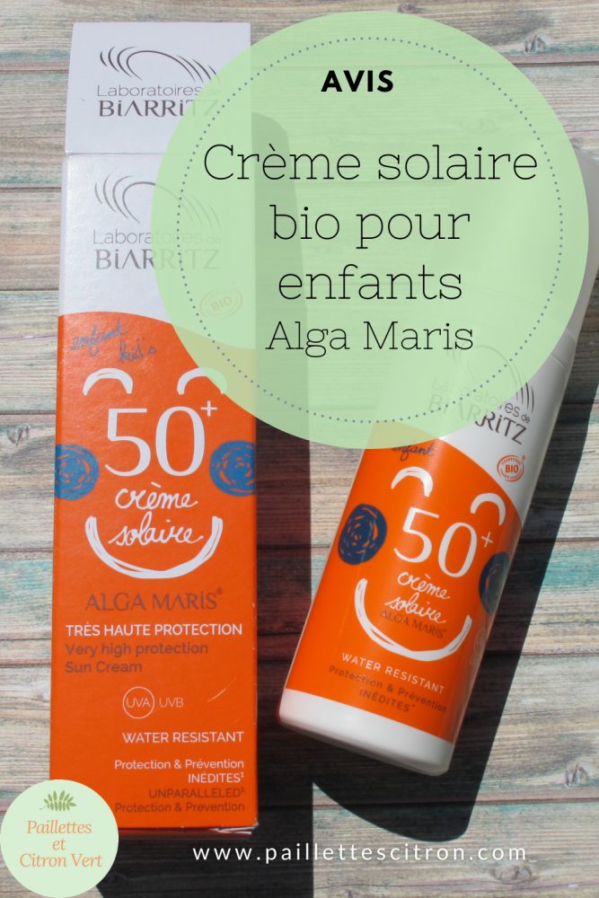 crème solaire bio pour enfant